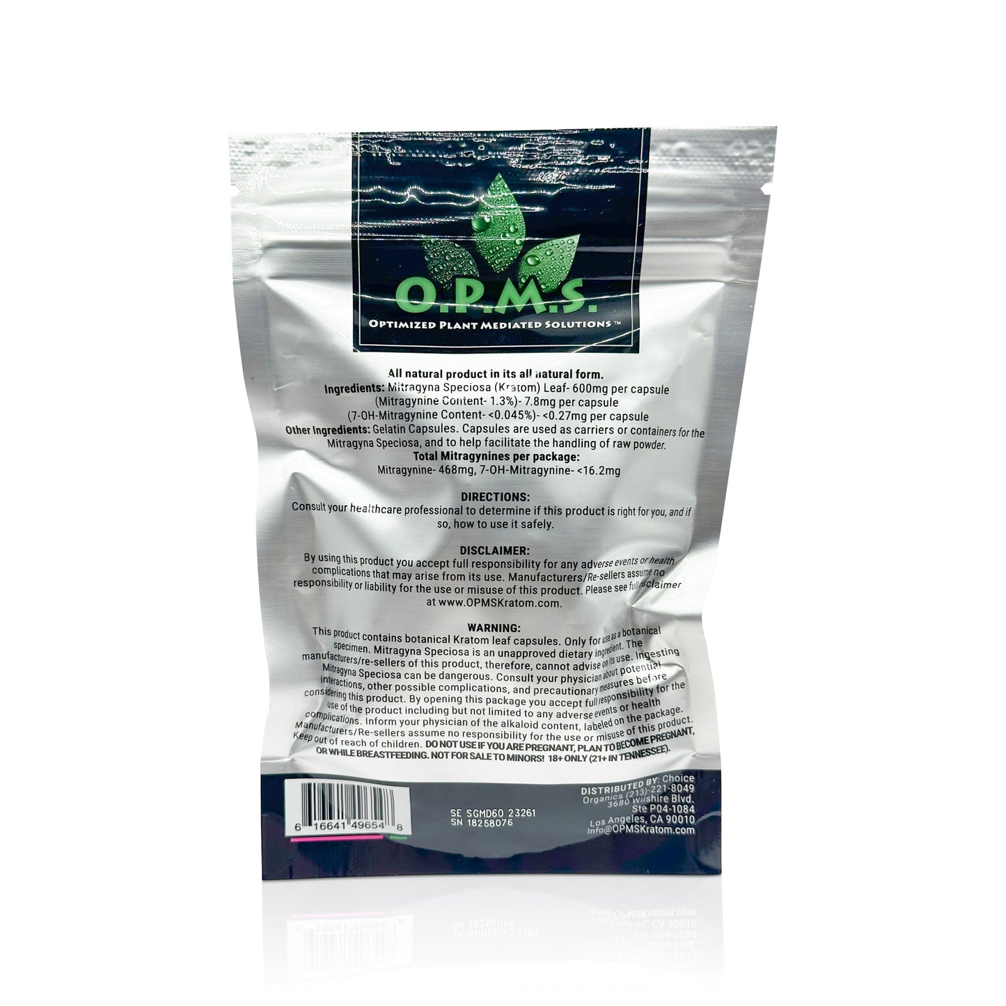 OPMS SILVER GREEN VEIN MAENG DA CAPSULES 60CT