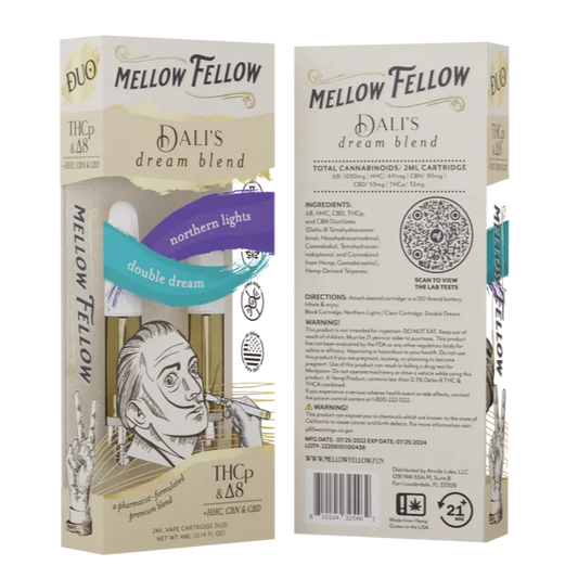 MELLOW FELLOW 4ML DUO CARTS NORTHERN LIGHTS & DOUBLE DREAM (INDICA & HYBRID BLEND)