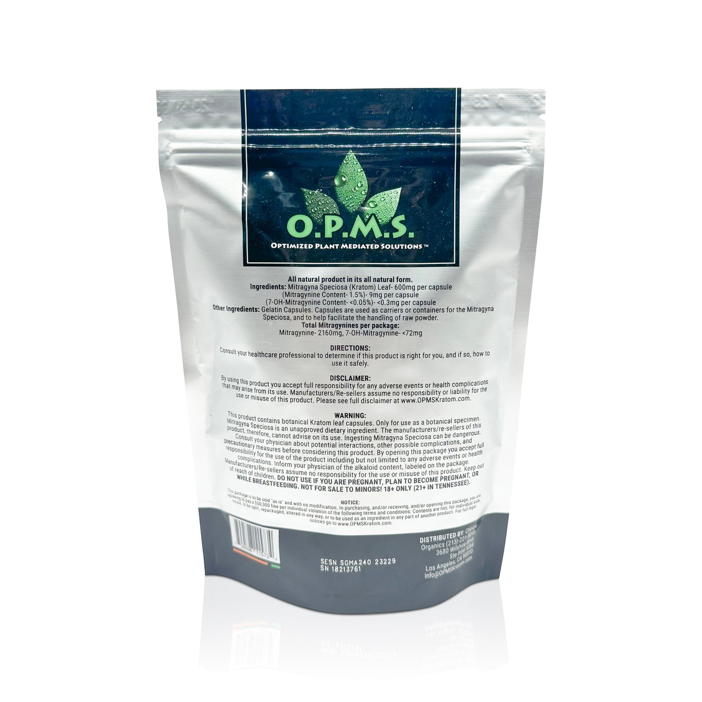 OPMS SILVER GREEN VEIN MALAY CAPSULES 240CT
