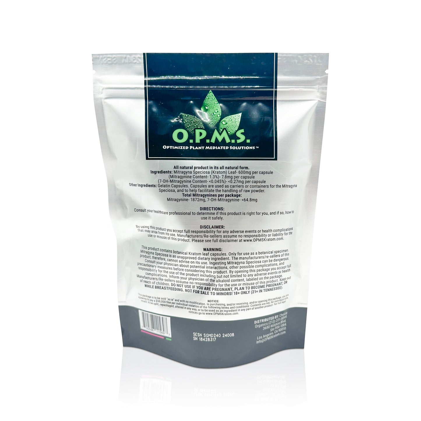 OPMS SILVER GREEN VEIN MAENG DA CAPSULES 240CT