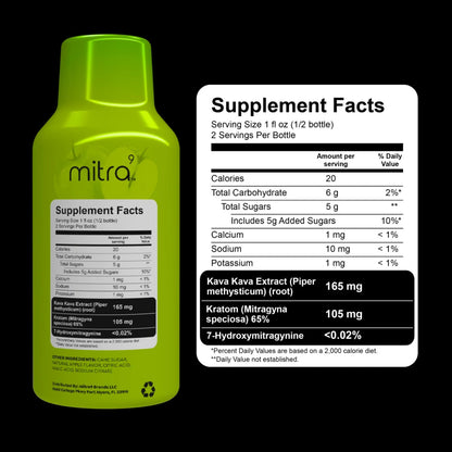 MITRA9 KAVA & KRATOM SHOT - CRISP APPLE  - 2OZ