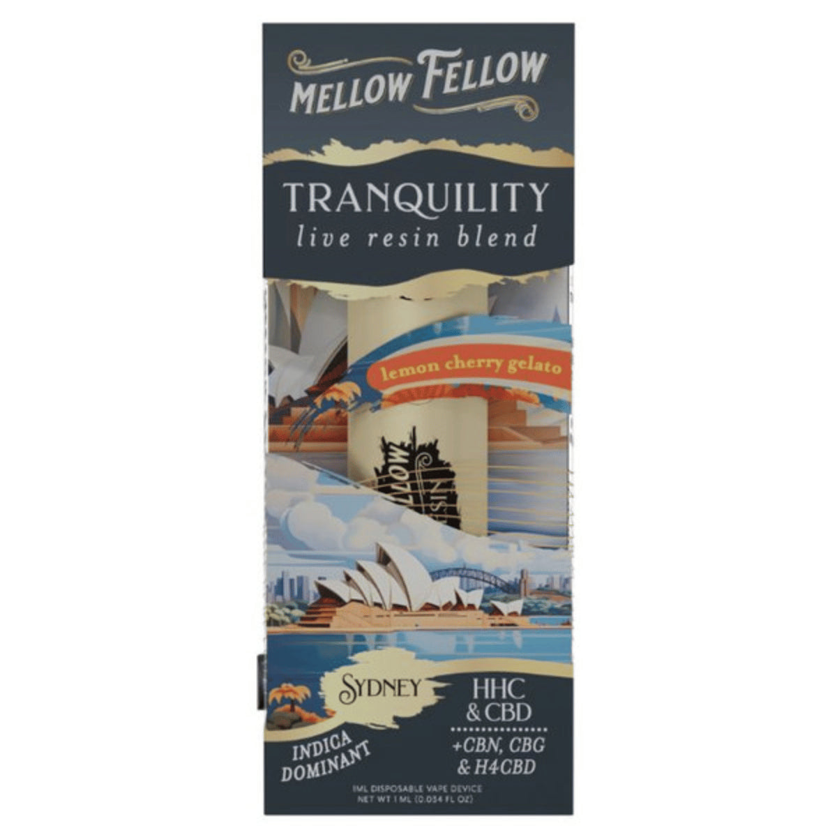 MELLOW FELLOW LIVE RESIN DISPOSABLE 1GRAM LEMON CHERRY GELATO (INDICA DOMINANT)